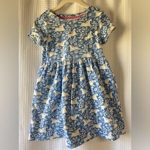 Mini Boden Blue and White Kids Dress size 6-7